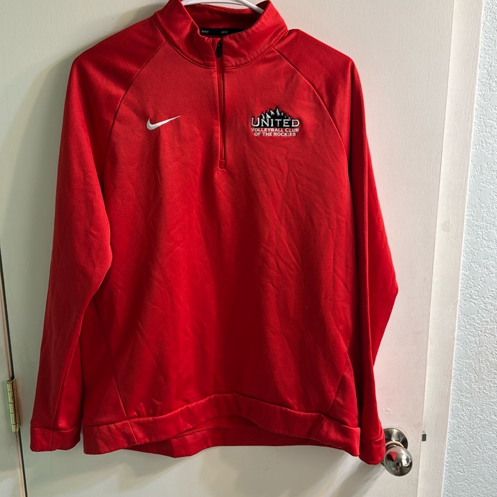 Nike Dri-fit red United Volleyball Club of the Rockies logo